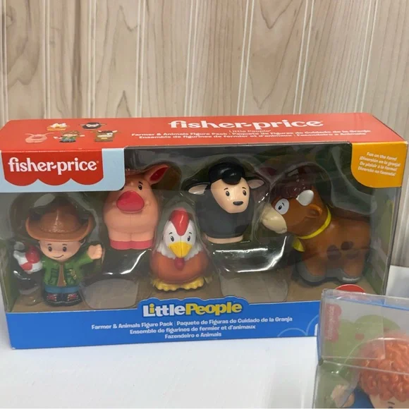 Fisher-Price Teal Play School Bus with Little People Figures - Picture 3 of 4